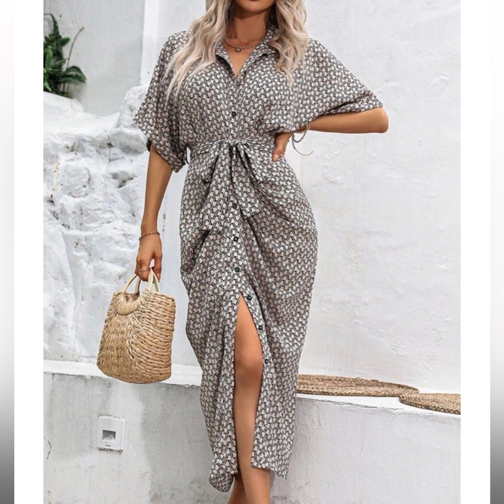Print Maxi Draped Dress | ResortWear & Casual